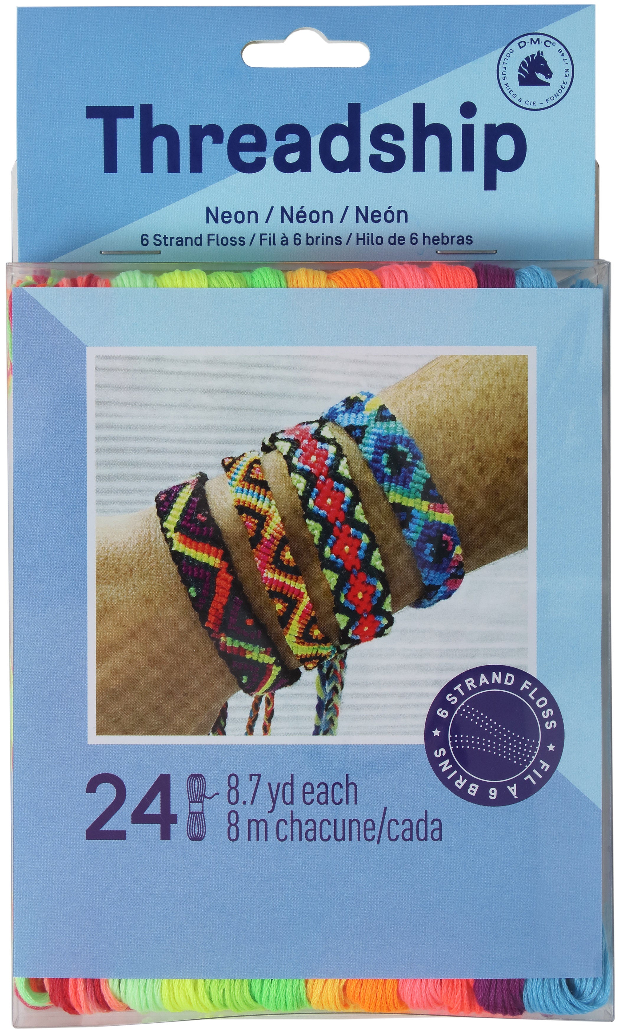 Prism 6-Strand Floss Pack 8.7yd 24/Pkg Neon