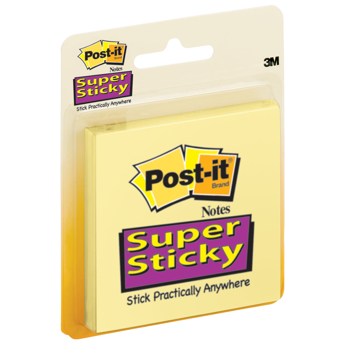 Post-It Super Sticky Notes 3"X3" 3/Pkg Canary Yellow