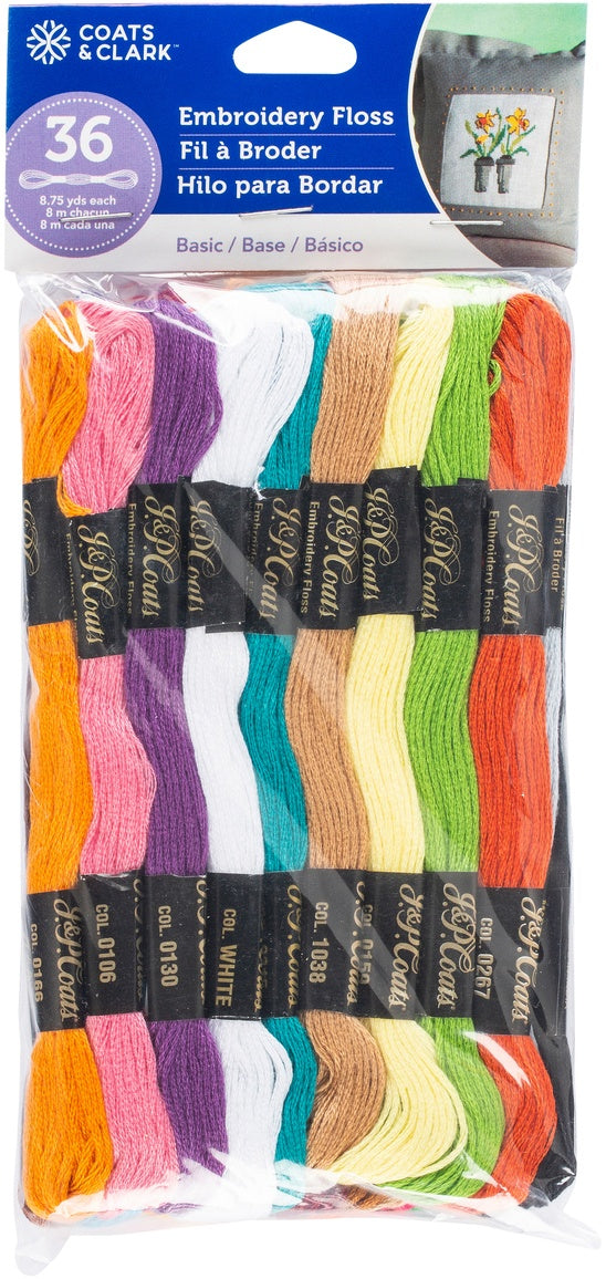 Coats & Clark 6-Strand Embroidery Floss Value Pack 36/Pkg Basic