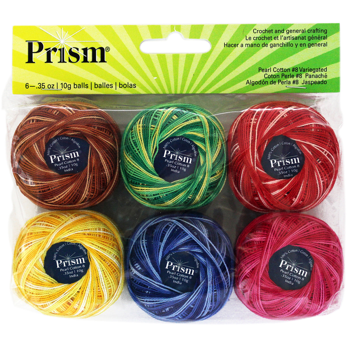 DMC Prism Pearl Cotton Size 8 6/Pkg Variegated