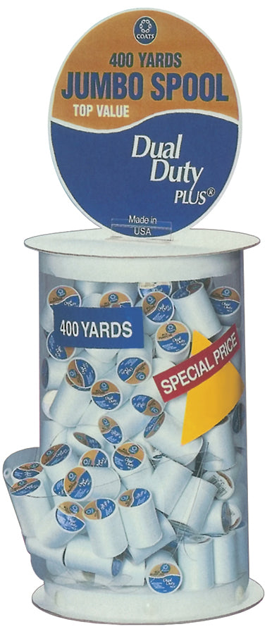 Coats Dual Duty Plus All-Purpose Thread 120pc Display 400yd-White