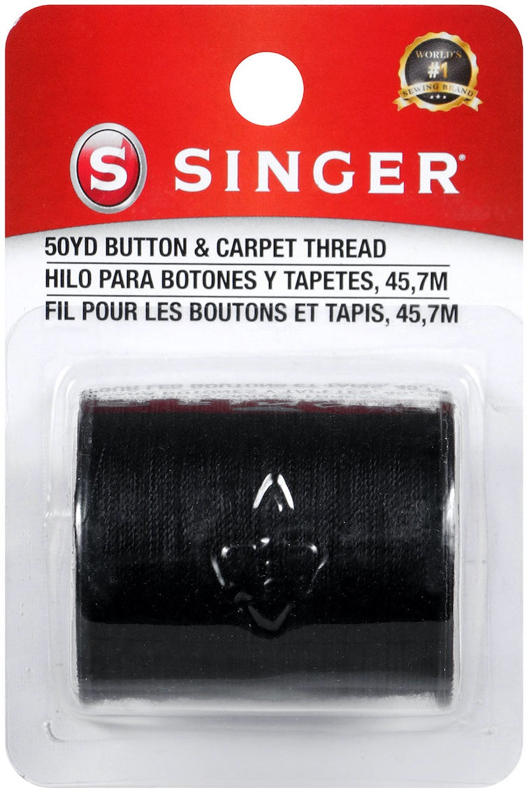 Button & Carpet Thread 50yd Black