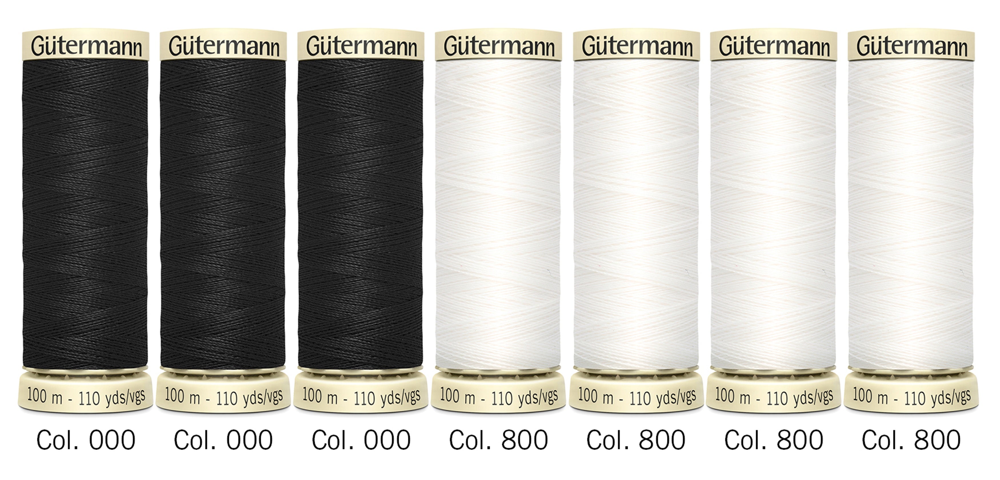 Gutermann Cotton Sew-All Thread Set - 7 Spools Black & White