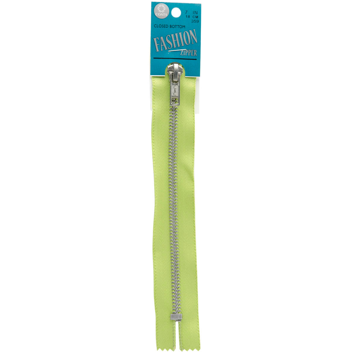 Fashion Metal Aluminum Closed Bottom Zipper 7" Kiwi