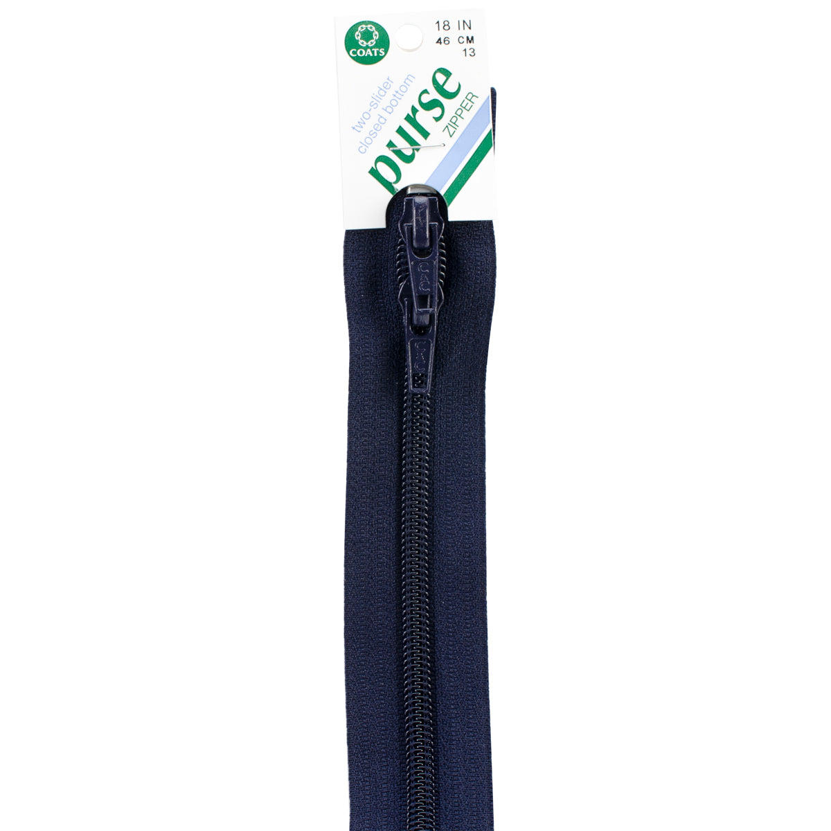 Purse Double Slider Zipper 18" Navy