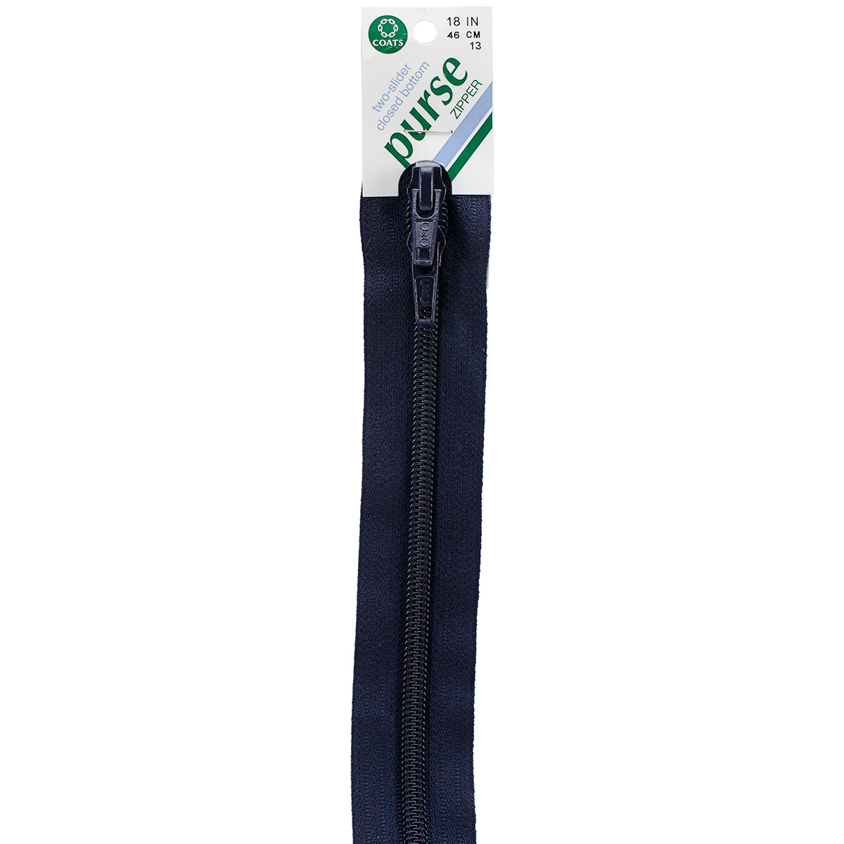 Purse Double Slider Zipper 18" Navy