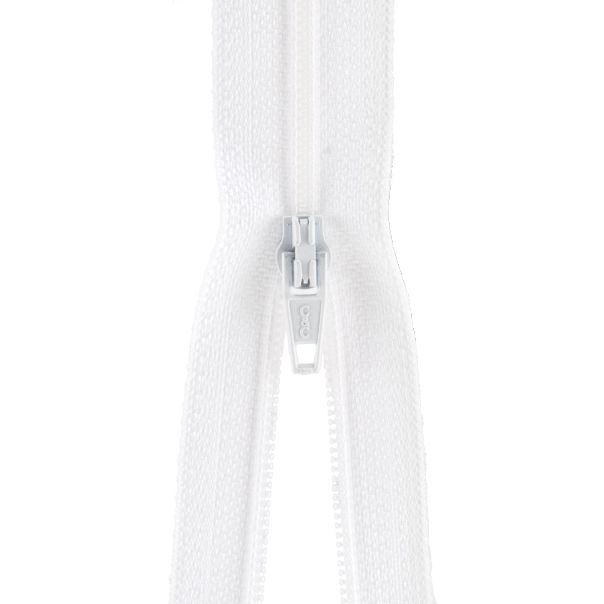 Plastic Robe Zipper 36" White
