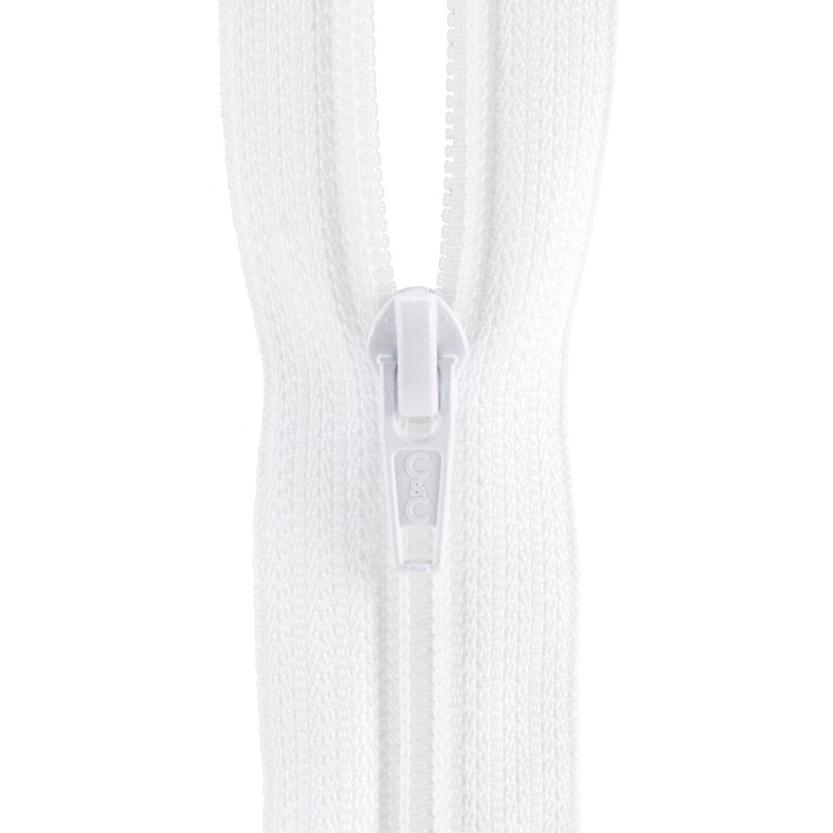 Coil Separating Zipper 22" White
