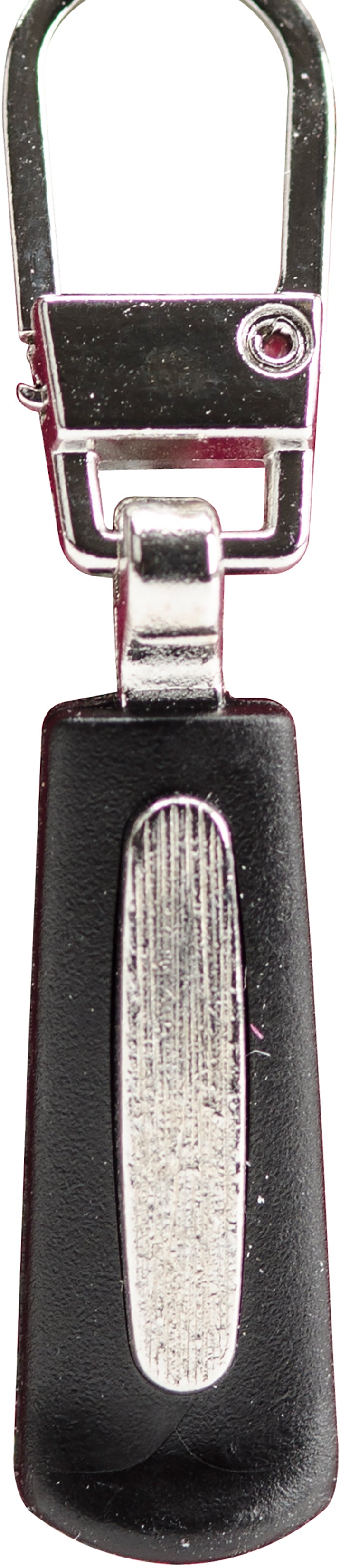 Coats Zipper Pull Black Rubber & Silver