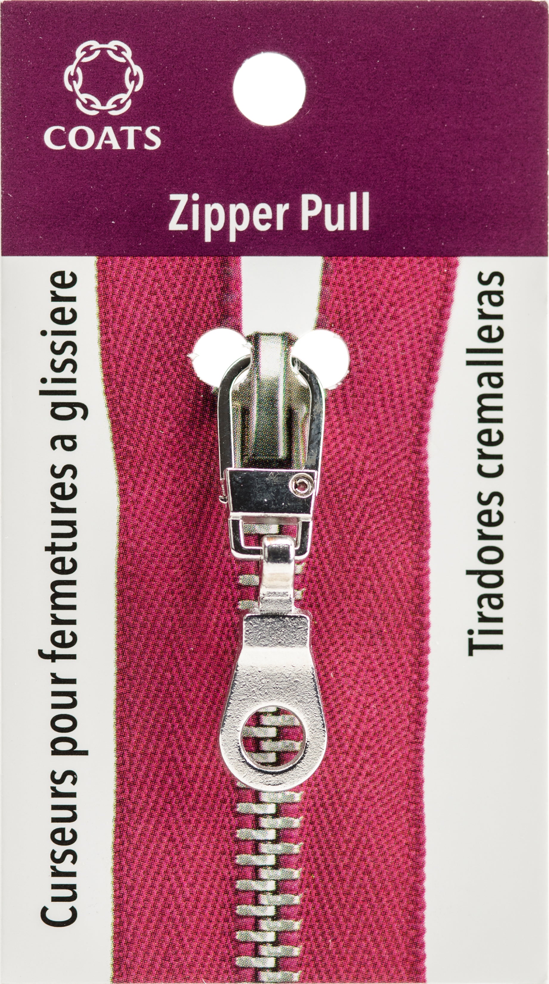 Coats Zipper Pull Silver Pop Top
