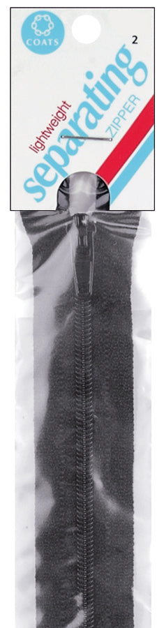 Lightweight Separating Zipper 16" Black