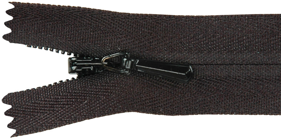 Unique Invisible Zipper 9" Black