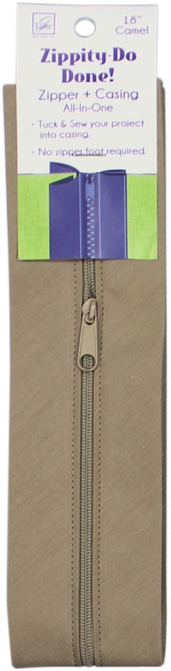 June Tailor Zippity-Do-Done Zipper 18" Camel