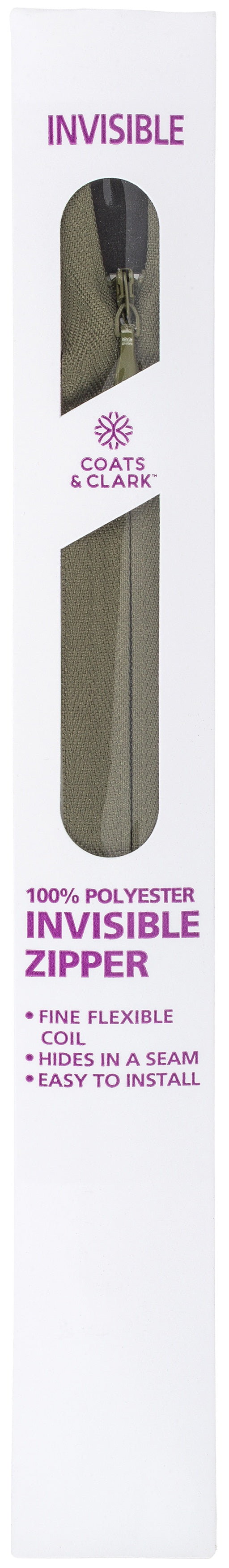 Invisible Zipper 7" To 9" Olive