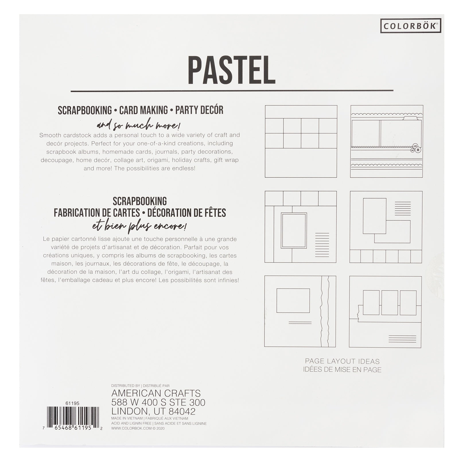 Colorbok 78lb Smooth Cardstock 12"X12" 30/Pkg Pastel, 5 Colors/6 Each