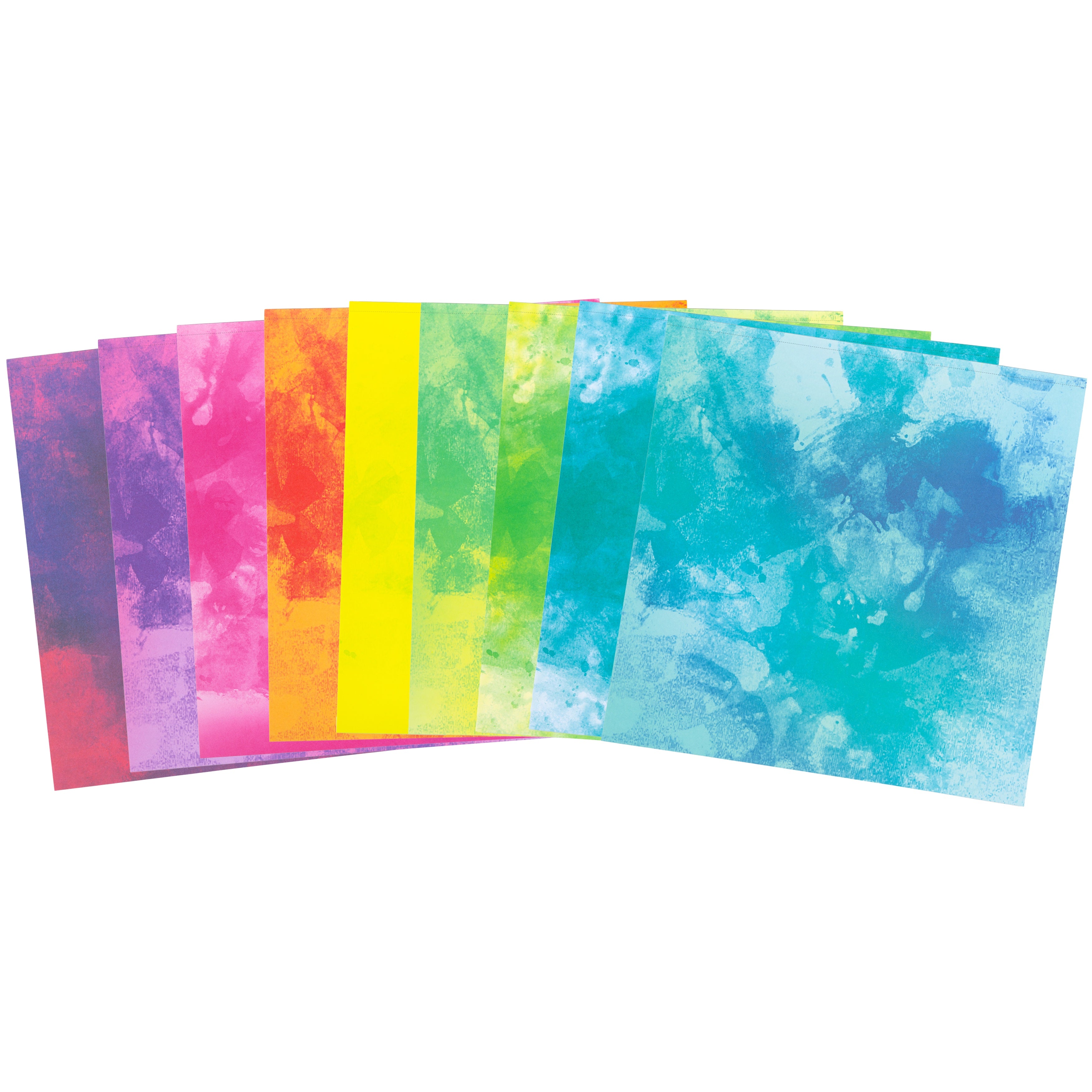 Colorbok 78lb Single-Sided Printed Cardstock 12"X12" 30/Pkg Watercolor Bright Splash, 15 Des/2 Each