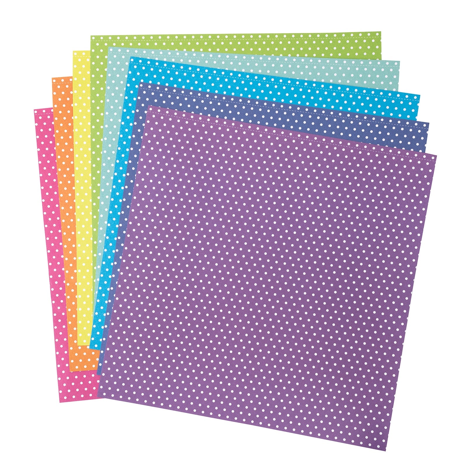 Colorbok 78lb Single-Sided Printed Cardstock 12"X12" 30/Pkg Bright Spots, 6 Colors/5 Each