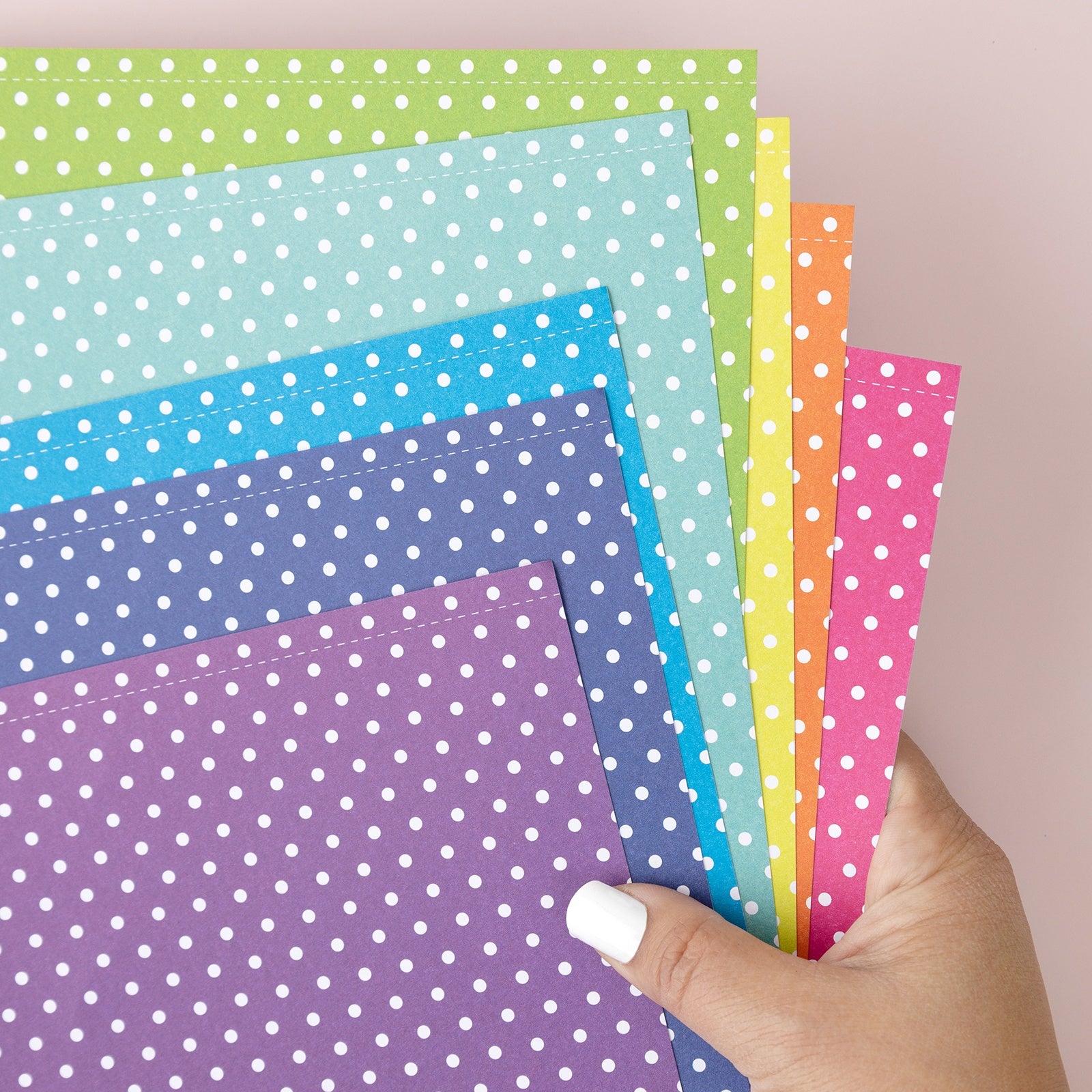 Colorbok 78lb Single-Sided Printed Cardstock 12"X12" 30/Pkg Bright Spots, 6 Colors/5 Each