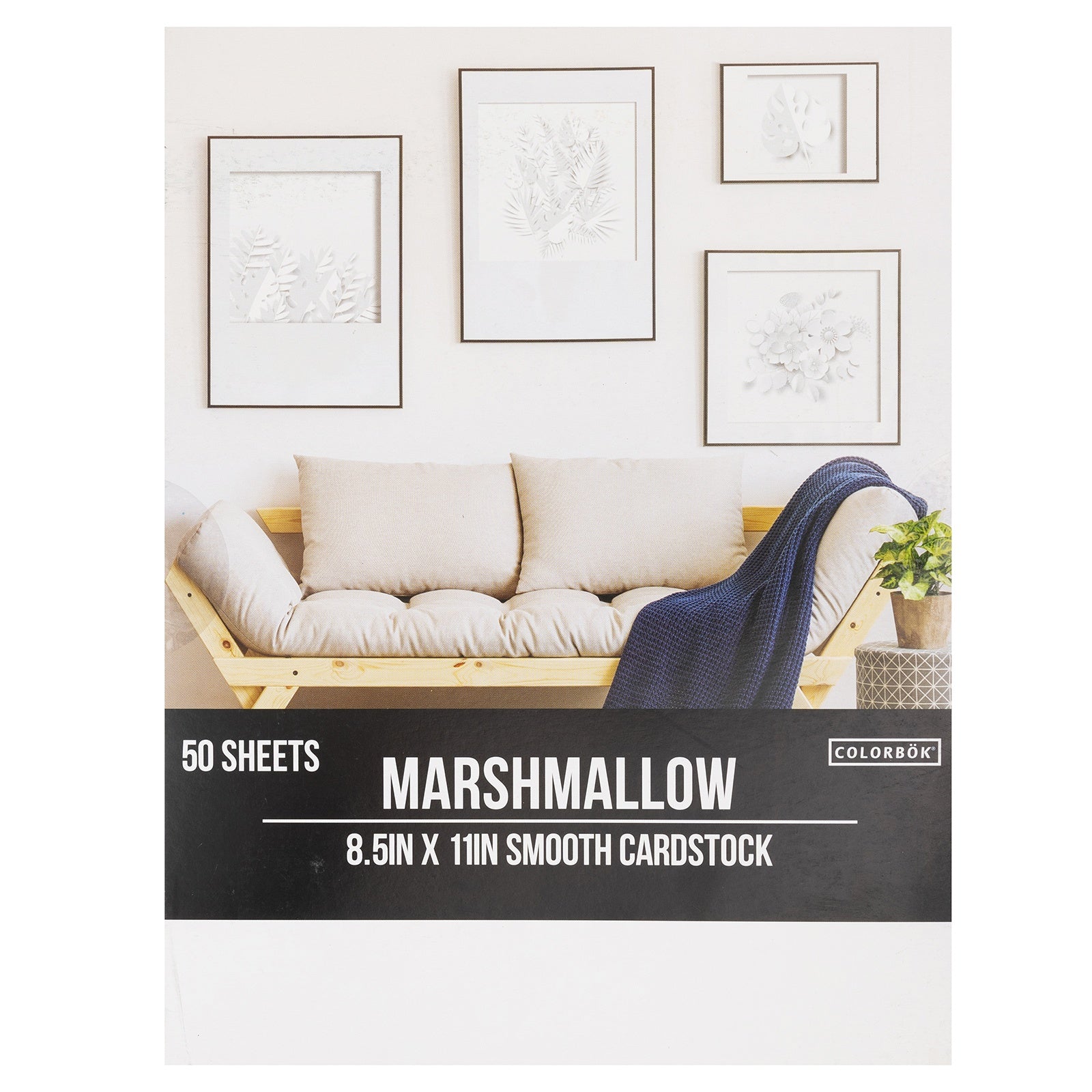 Colorbok 78lb Smooth Cardstock 8.5"X11" 50/Pkg Marshmallow
