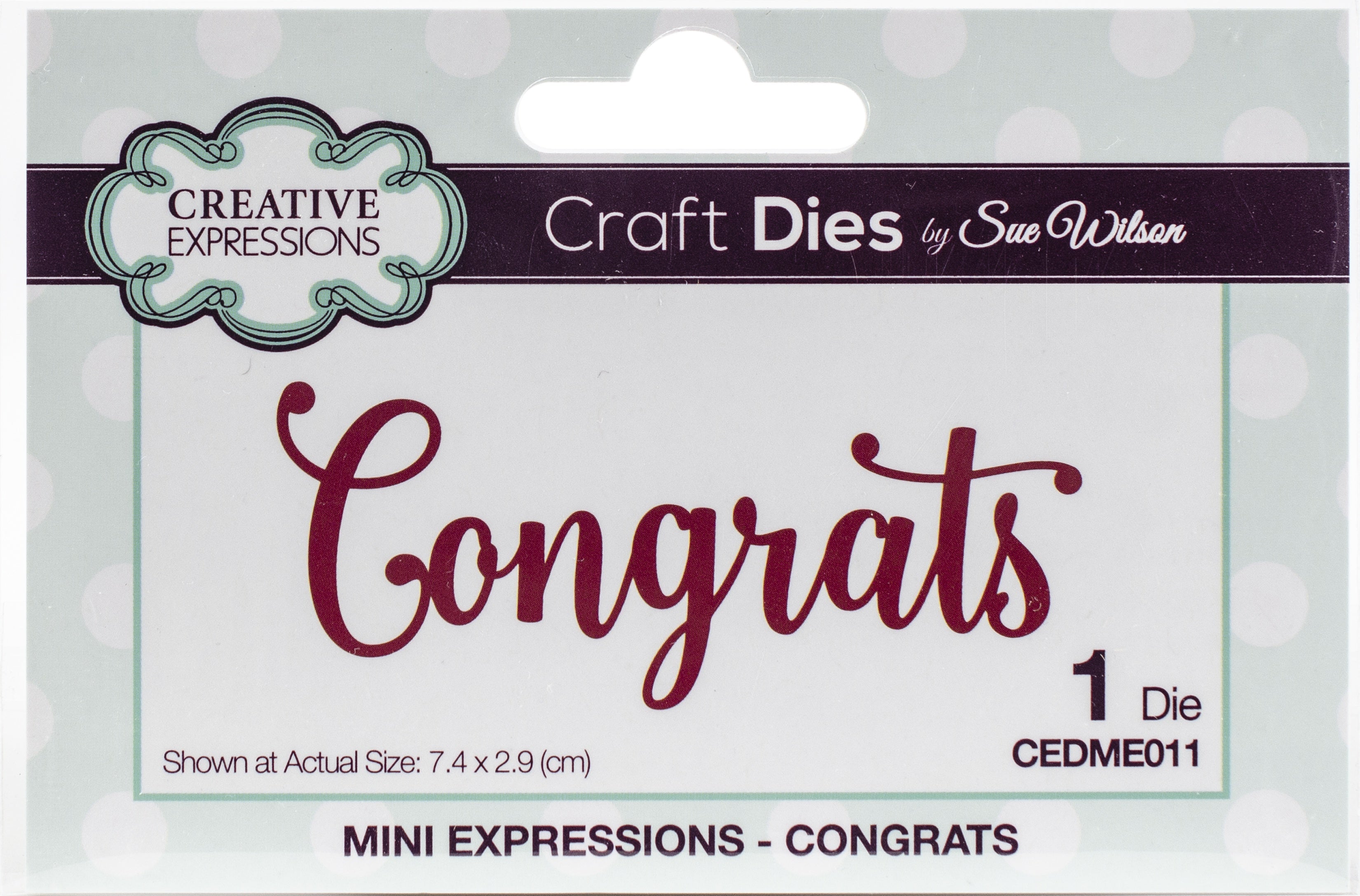 Creative Expressions Craft Dies By Sue Wilson Congrats