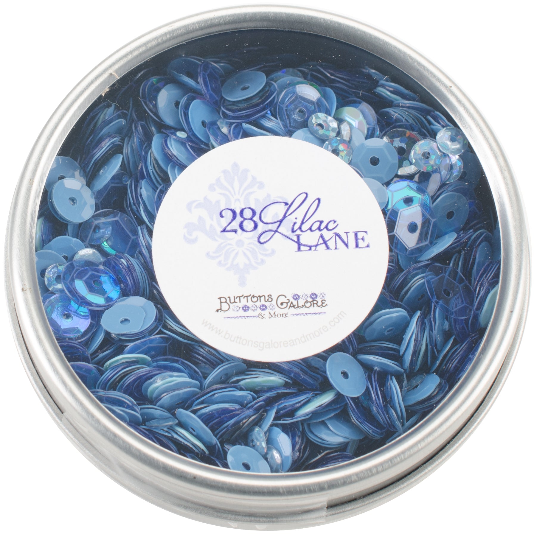 28 Lilac Lane Tin W/Sequins 40g Denim Blues