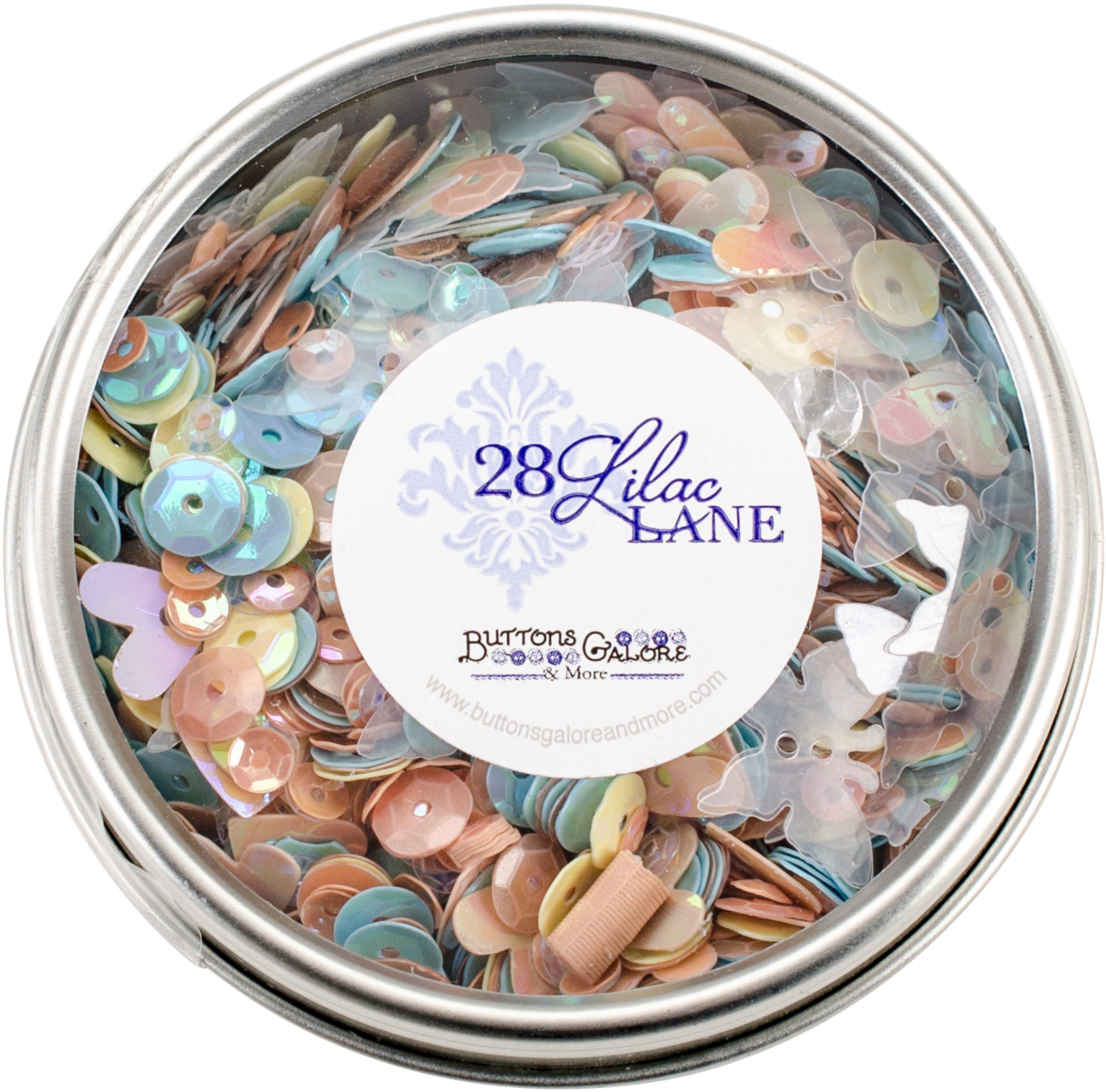 28 Lilac Lane Tin W/Sequins 40g Spring Butterflies