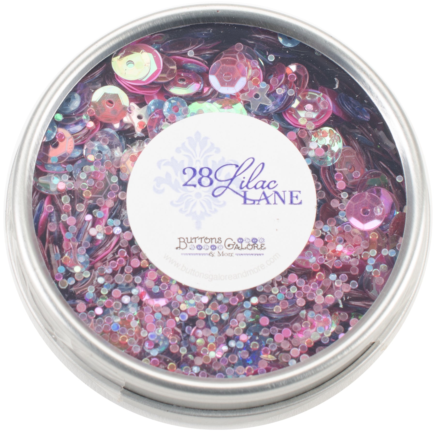 28 Lilac Lane Tin W/Sequins 40g Mixed Berry