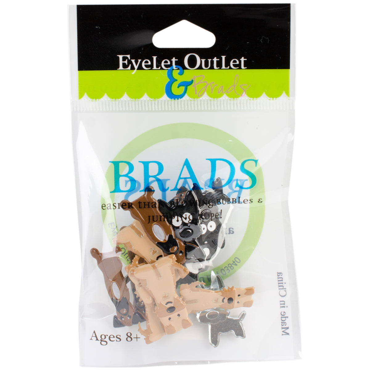 Eyelet Outlet Shape Brads 12/Pkg Puppies