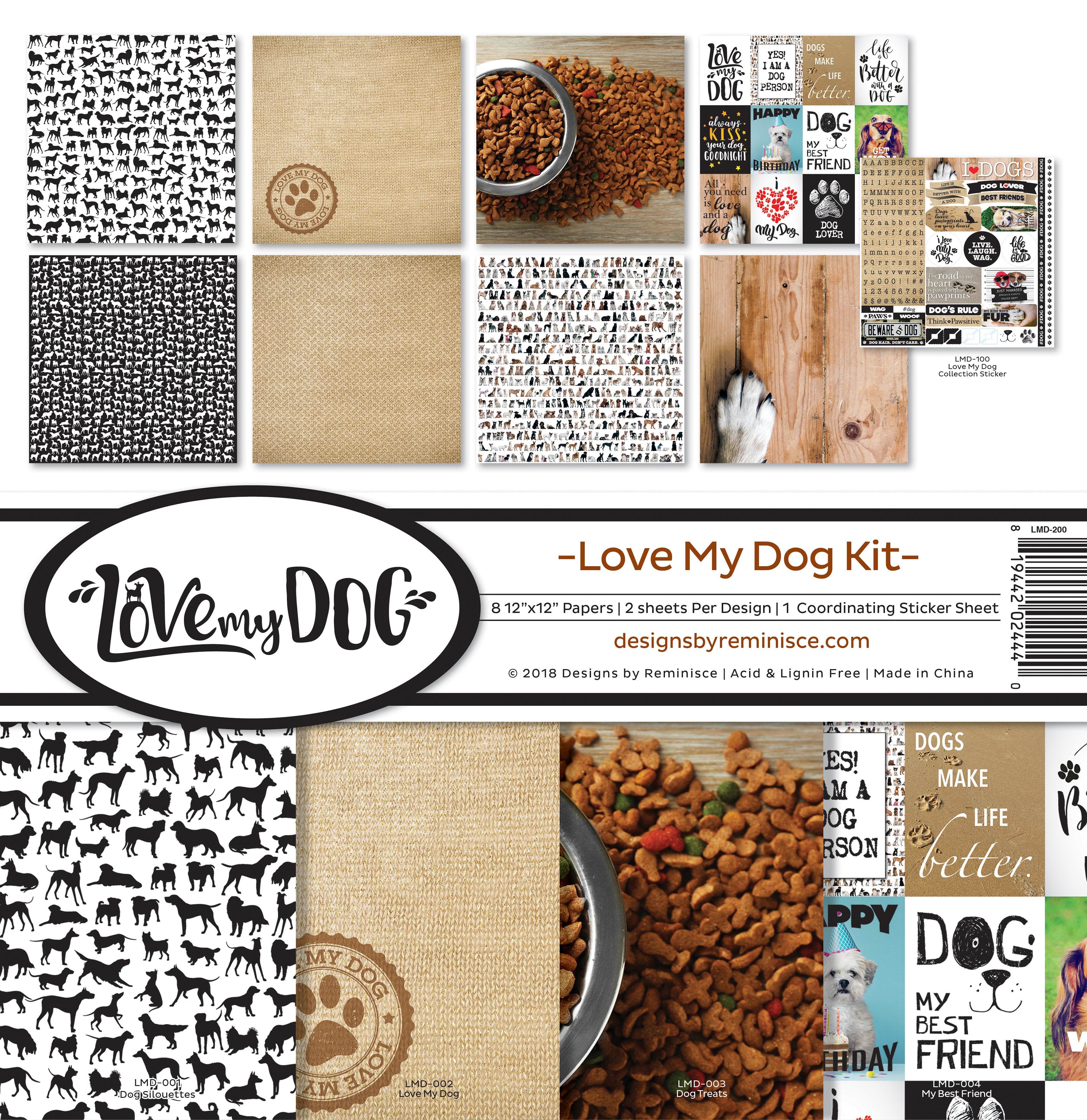 Reminisce Collection Kit 12"X12" Love My Dog