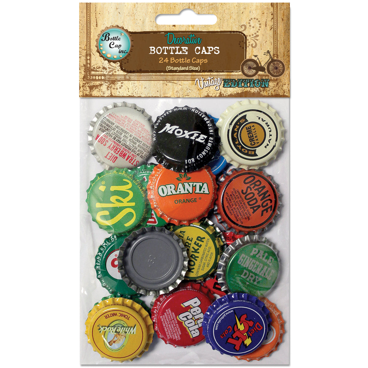 Bottle Cap Inc Vintage Standard Bottle Caps 1" 24/Pkg Vintage Blend