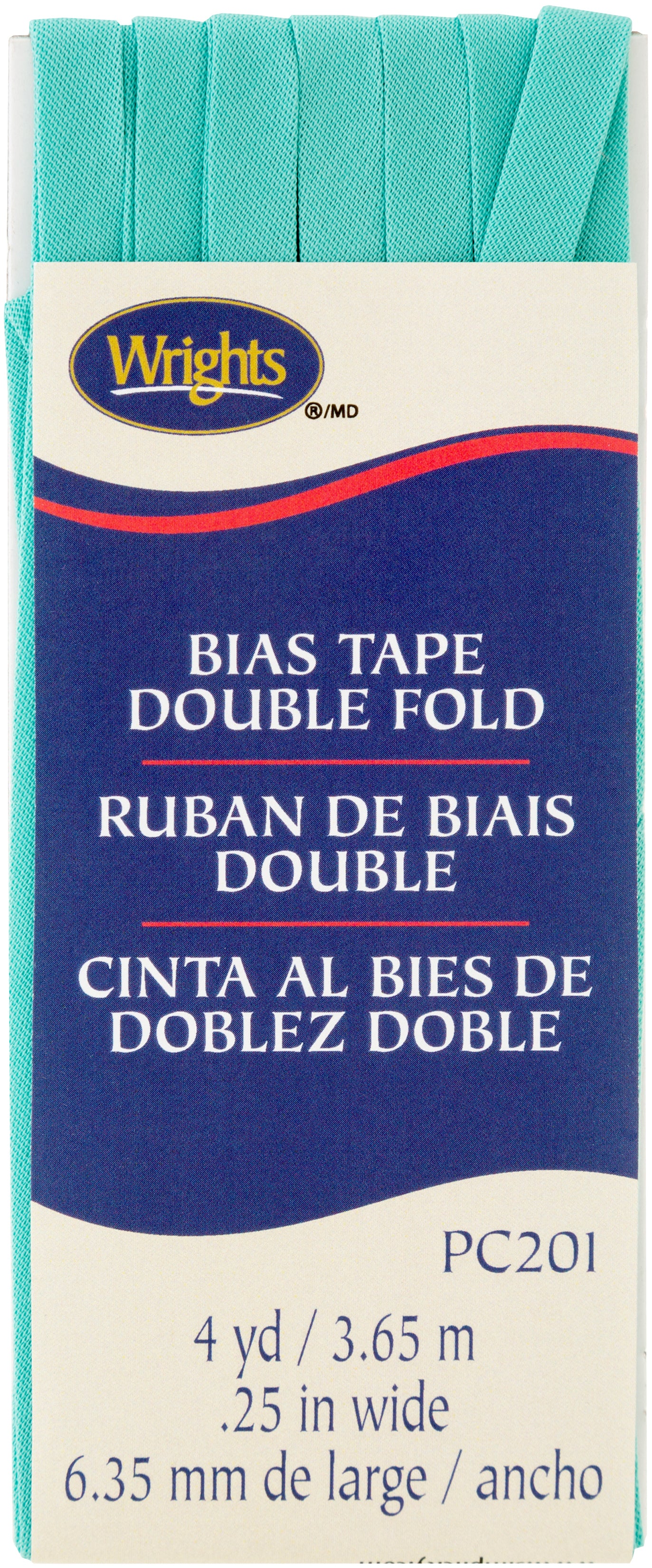 Wrights Double Fold Bias Tape 1/4"X4yd Aquamarine II