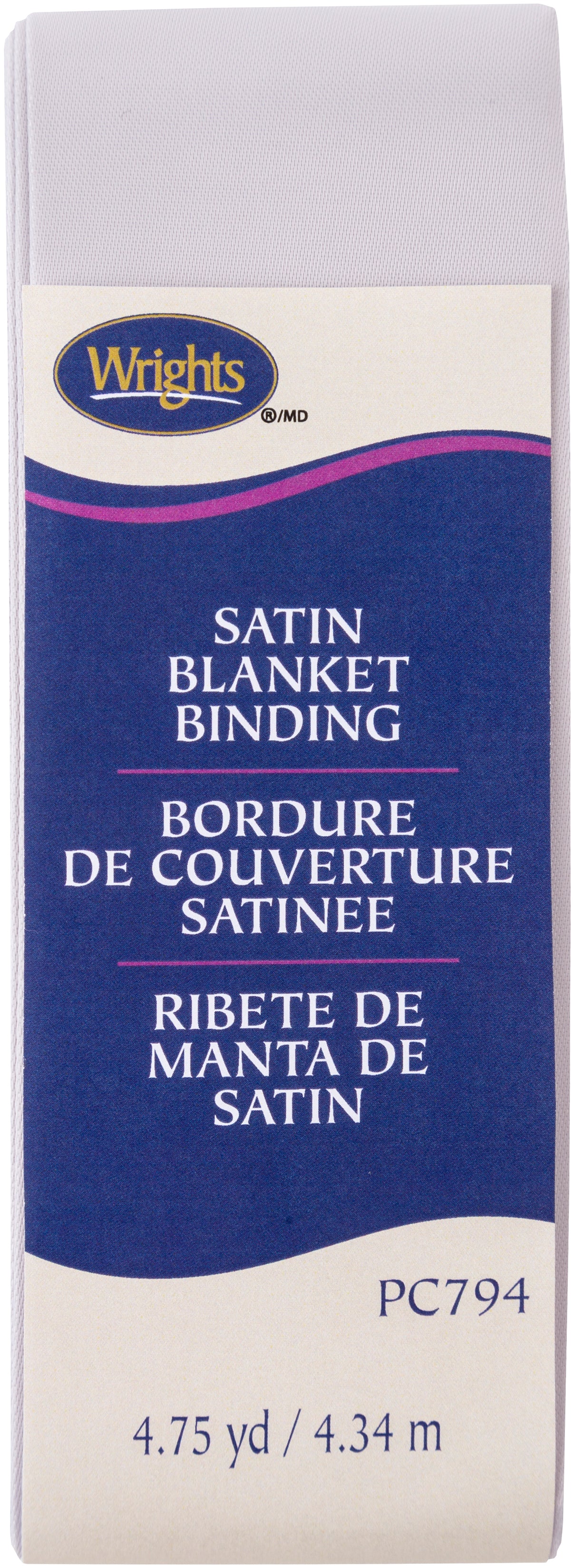 Wrights Single Fold Satin Blanket Binding 2"X4-3/4yd Shadow