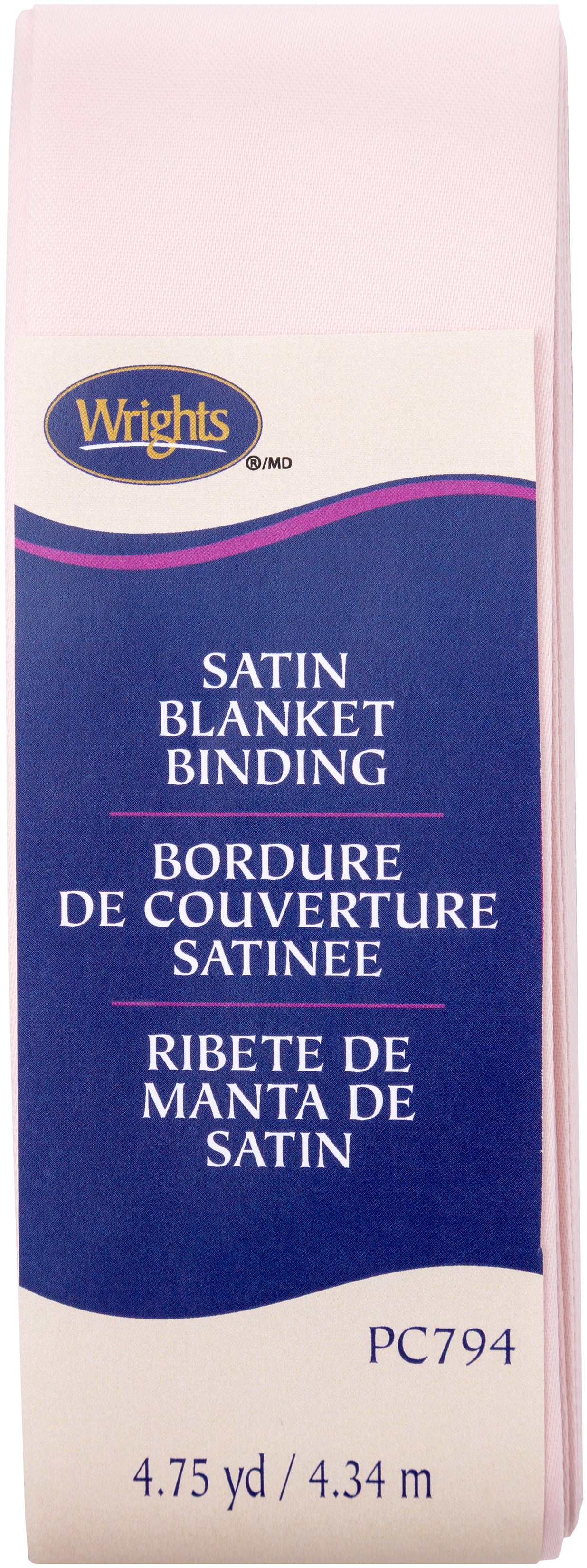 Wrights Single Fold Satin Blanket Binding 2"X4-3/4yd Rosewater