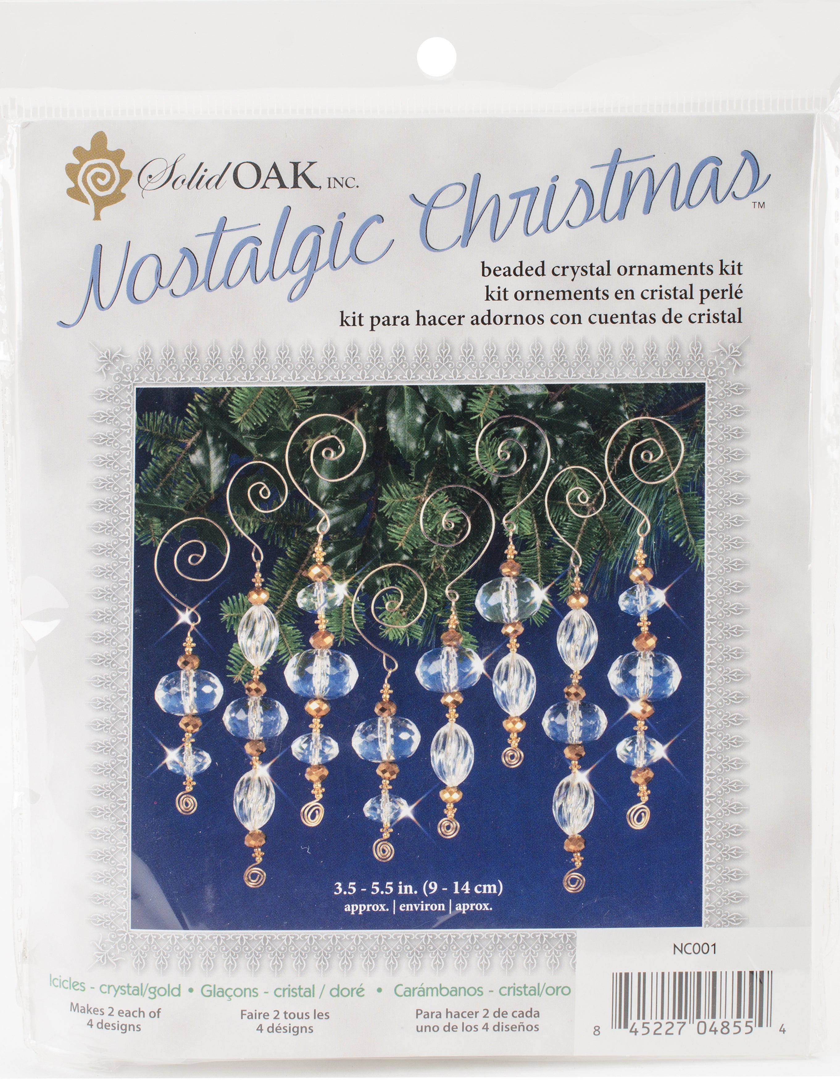 Nostalgic Christmas Beaded Crystal Ornament Kit Gold & Crystal Icicles