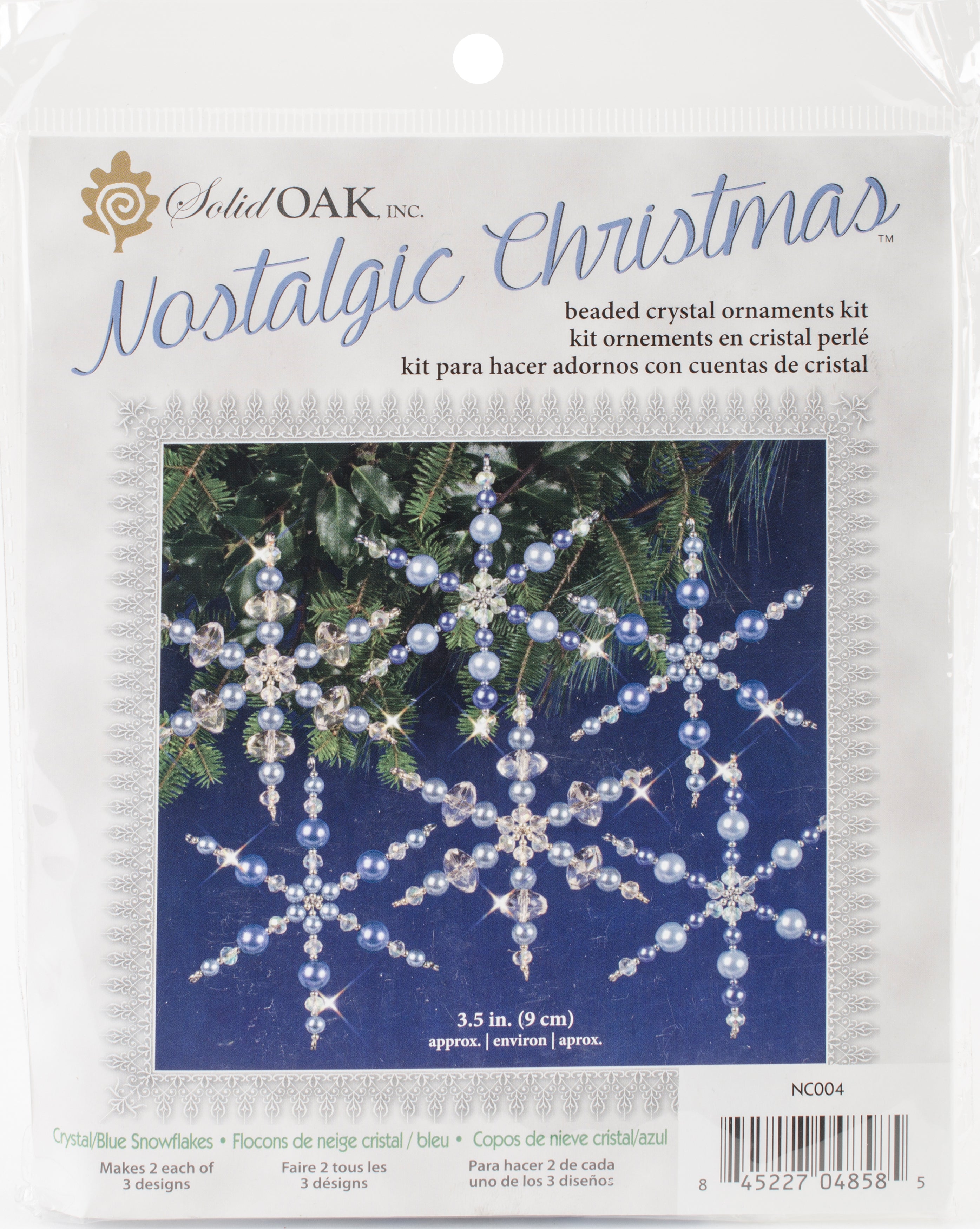 Nostalgic Christmas Beaded Crystal Ornament Kit Blue Snowflakes
