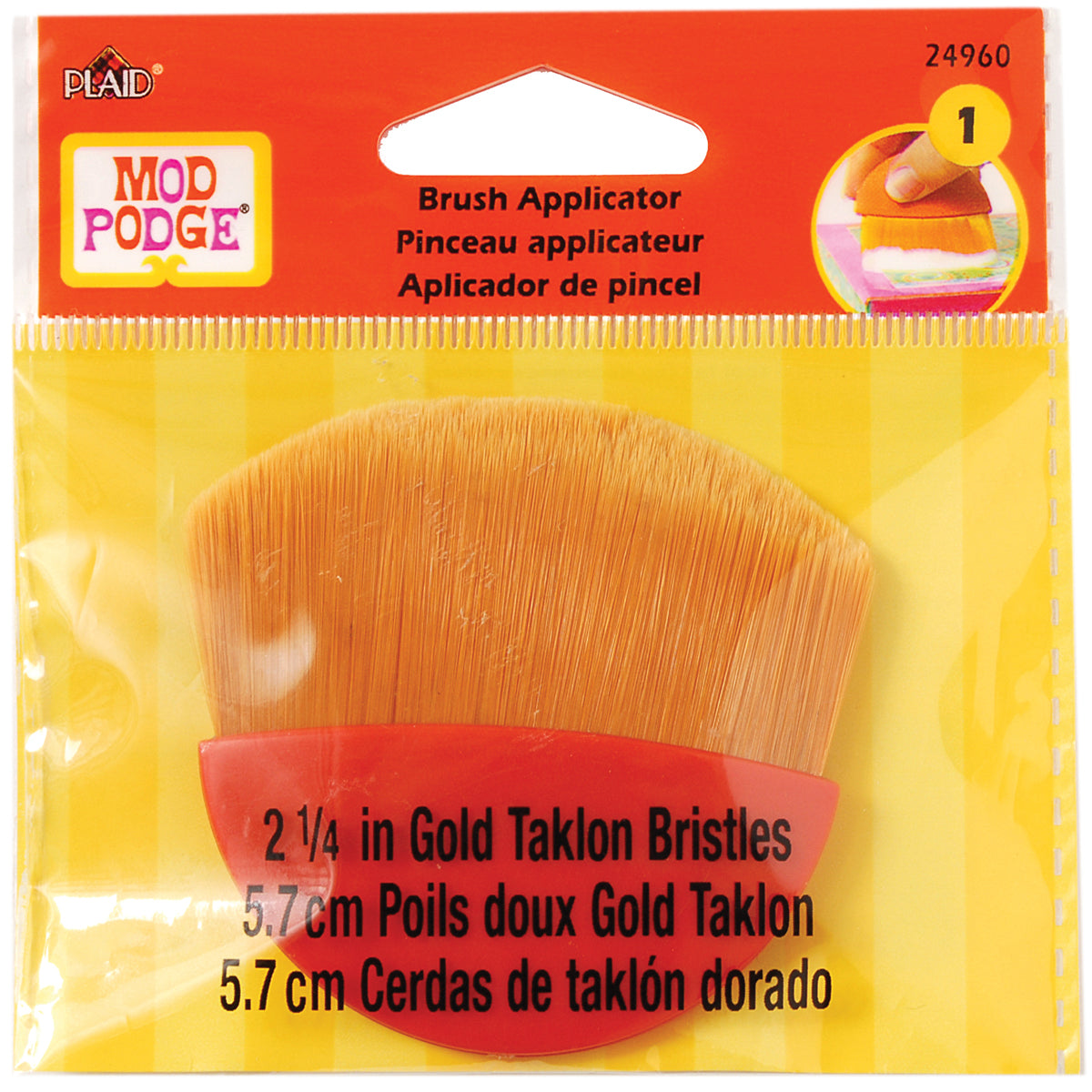 Mod Podge Brush Applicator 2.25" Gold Taklon
