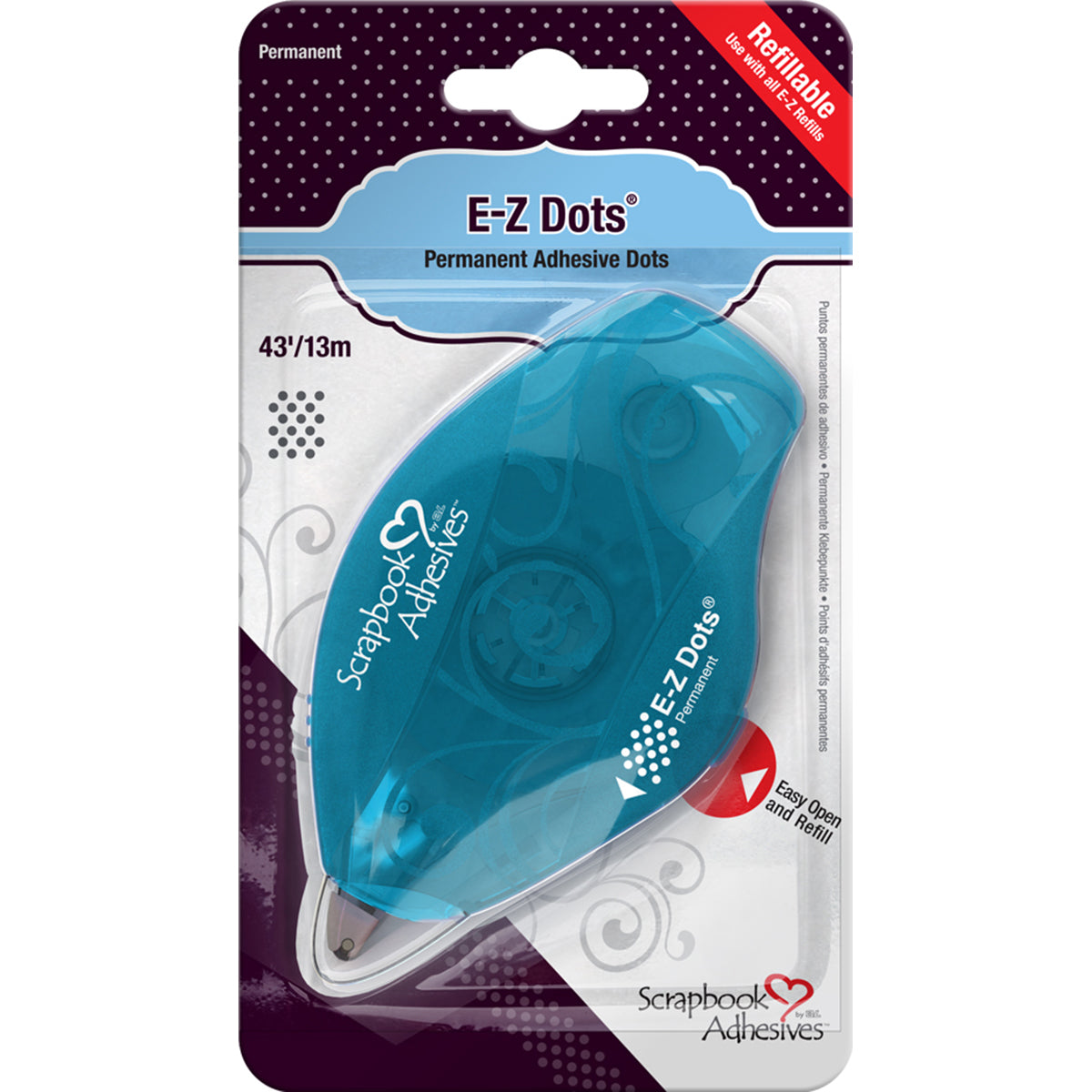 Scrapbook Adhesives E-Z Dots Refillable Dispenser Permanent, 49'