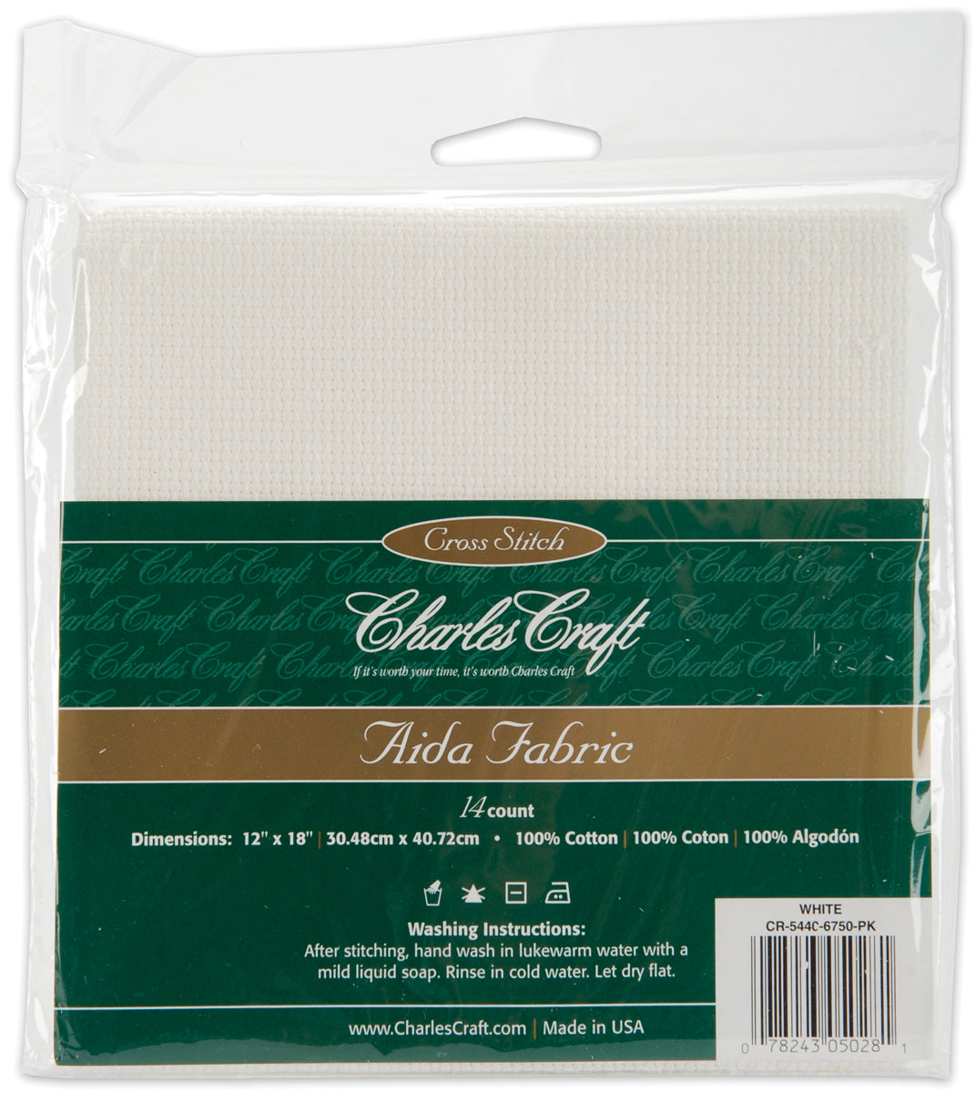 Gold Standard Aida 14 Count 12"X18" White
