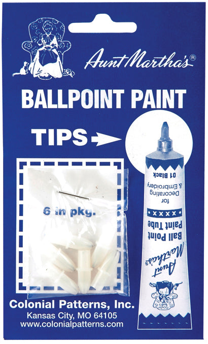 Aunt Martha's Ballpoint Paint Tube Replacement Tips 6/Pkg  
