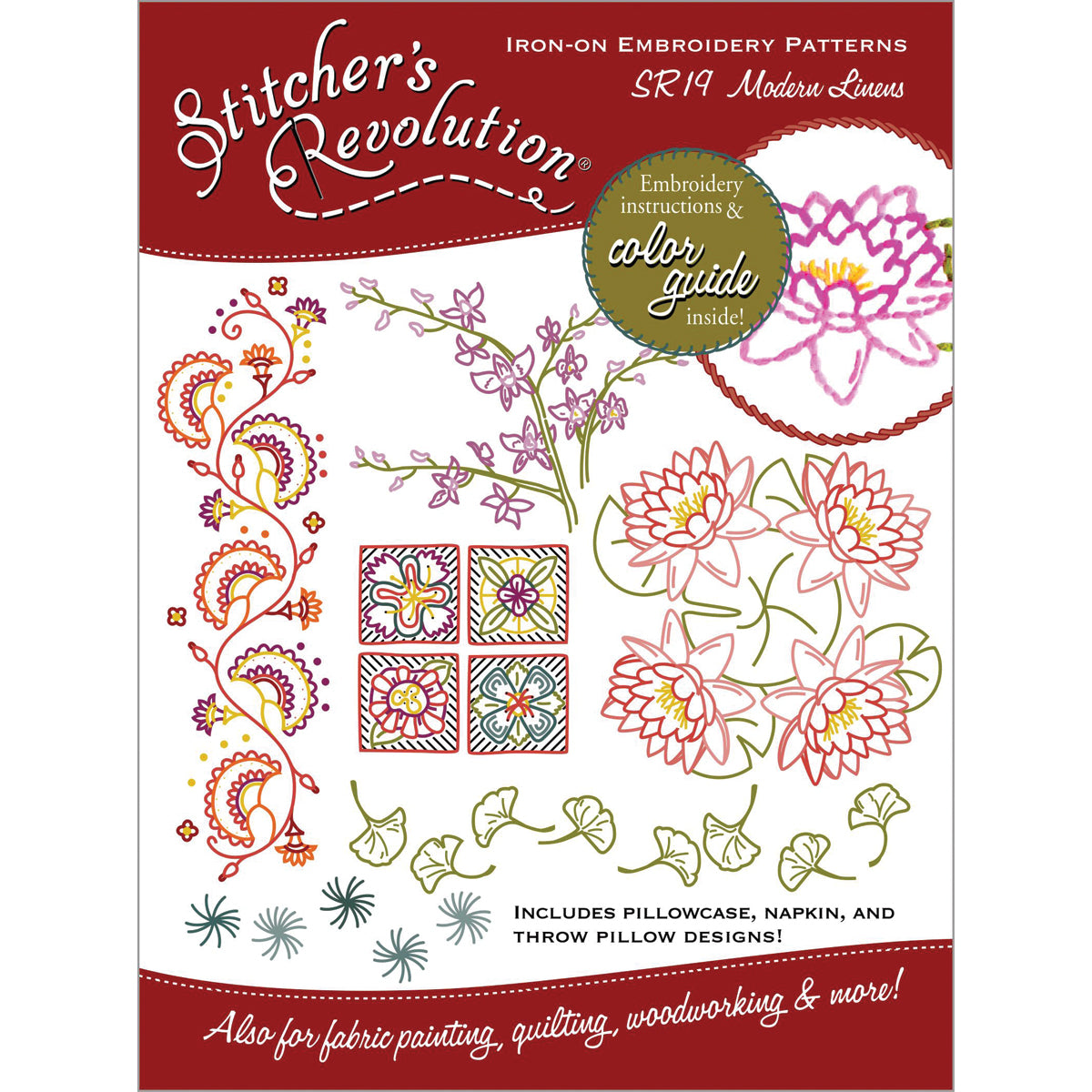 Stitcher's Revolution Iron-On Transfers Modern Linens