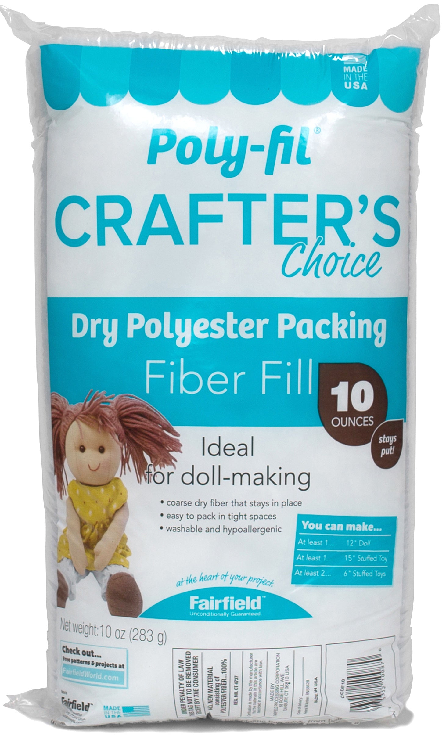 Crafter's Choice Polyester Fiberfill 10oz FOB: MI