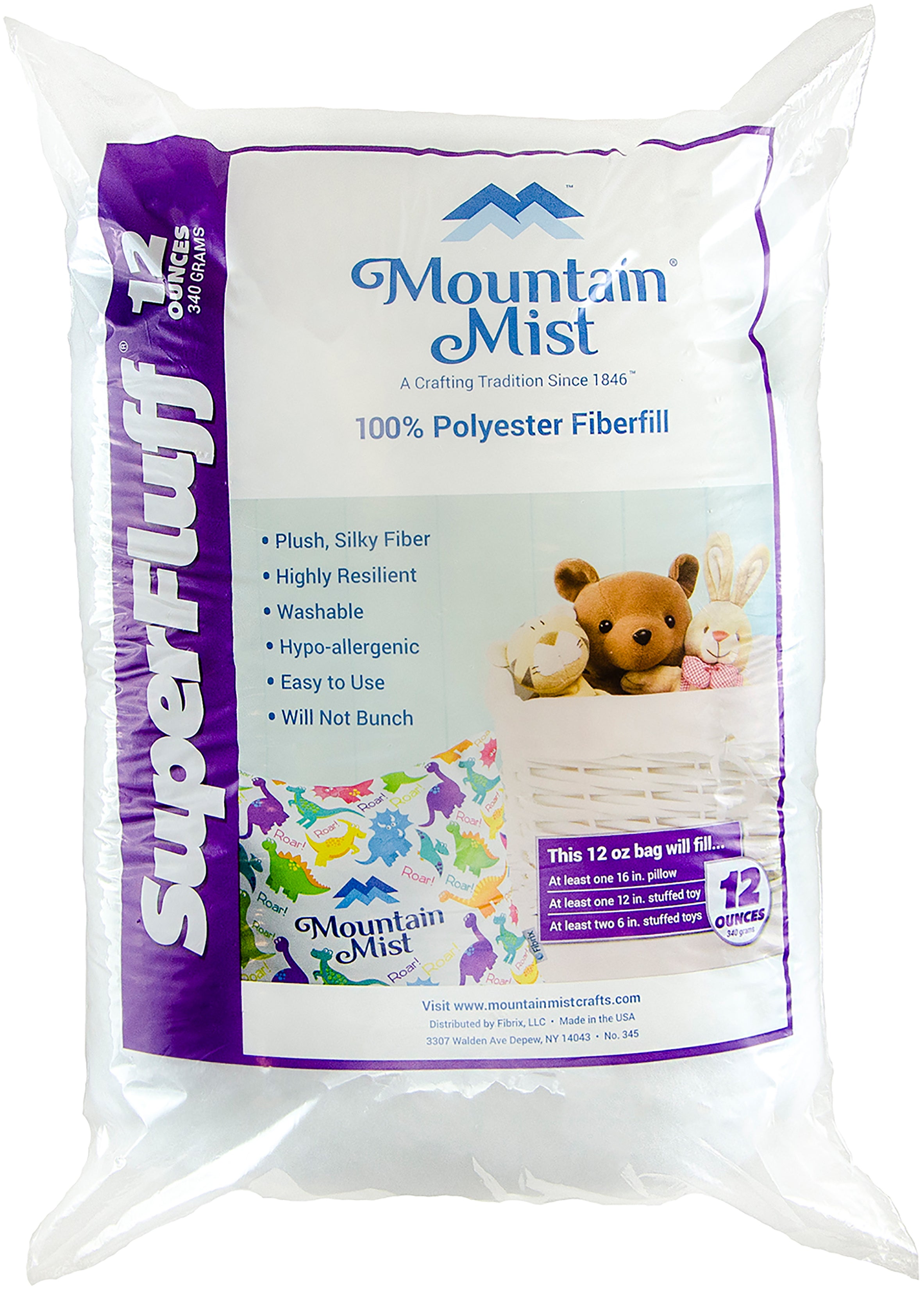 Mountain Mist SuperFluff Polyester Fiberfill 12oz FOB: MI