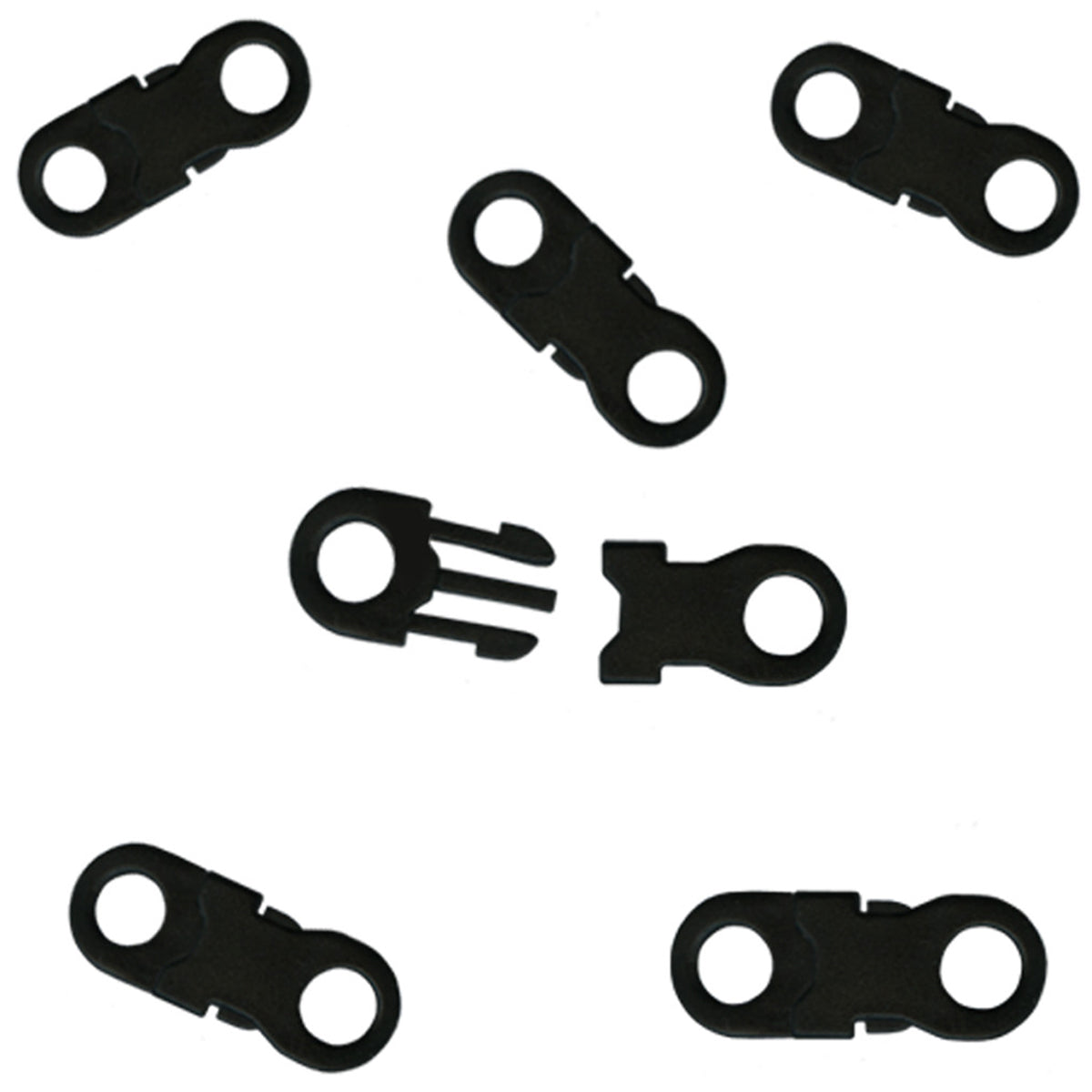 Parachute Cord Jewelry Buckles 5mm 5/Pkg Black