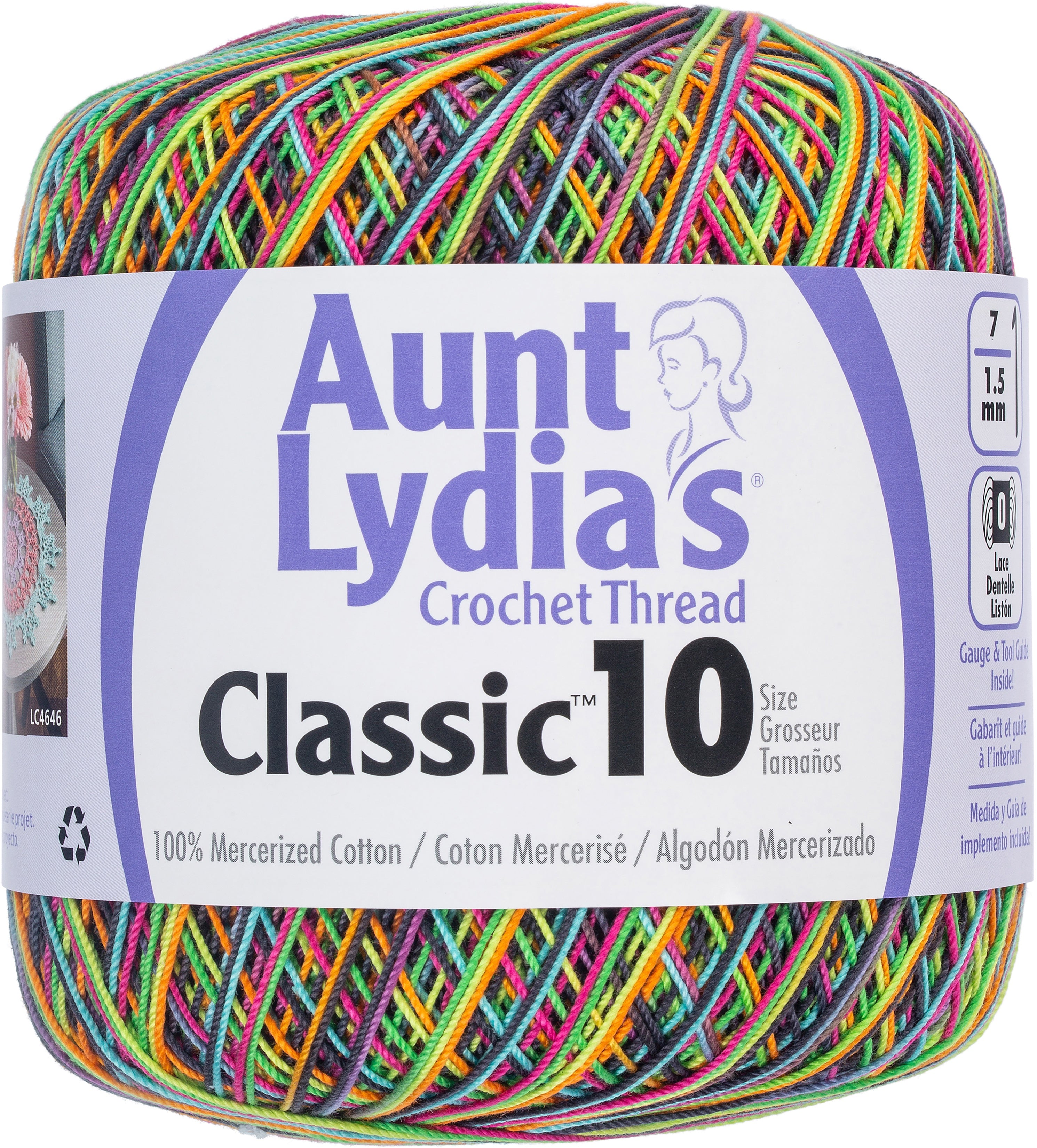 Aunt Lydia's Classic Crochet Thread Size 10 Blacklight
