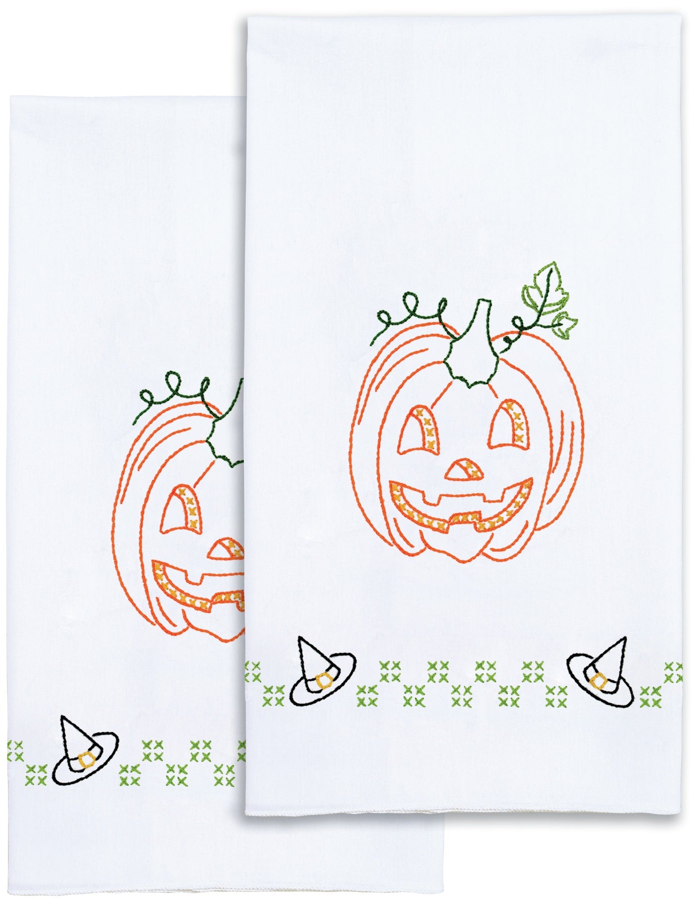 Jack Dempsey Stamped Decorative Hand Towel Pair 17"X28" Halloween