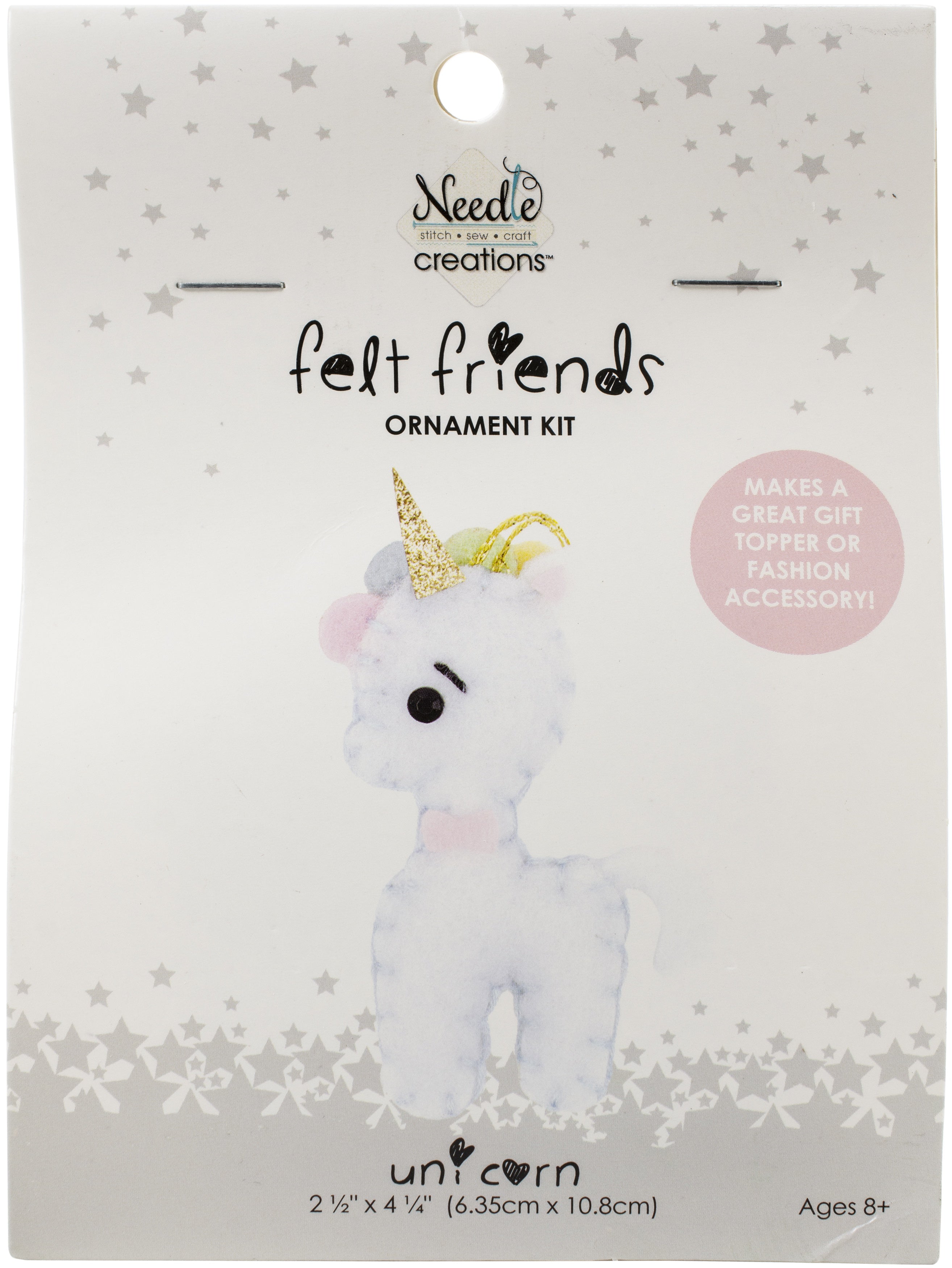 Fabric Editions Needle Creations Felt Ornament Kit  Unicorn