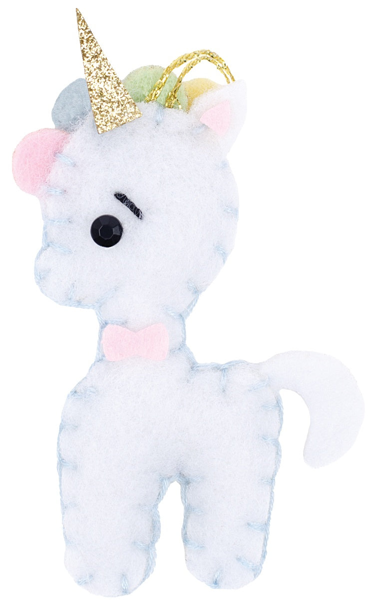 Fabric Editions Needle Creations Felt Ornament Kit  Unicorn