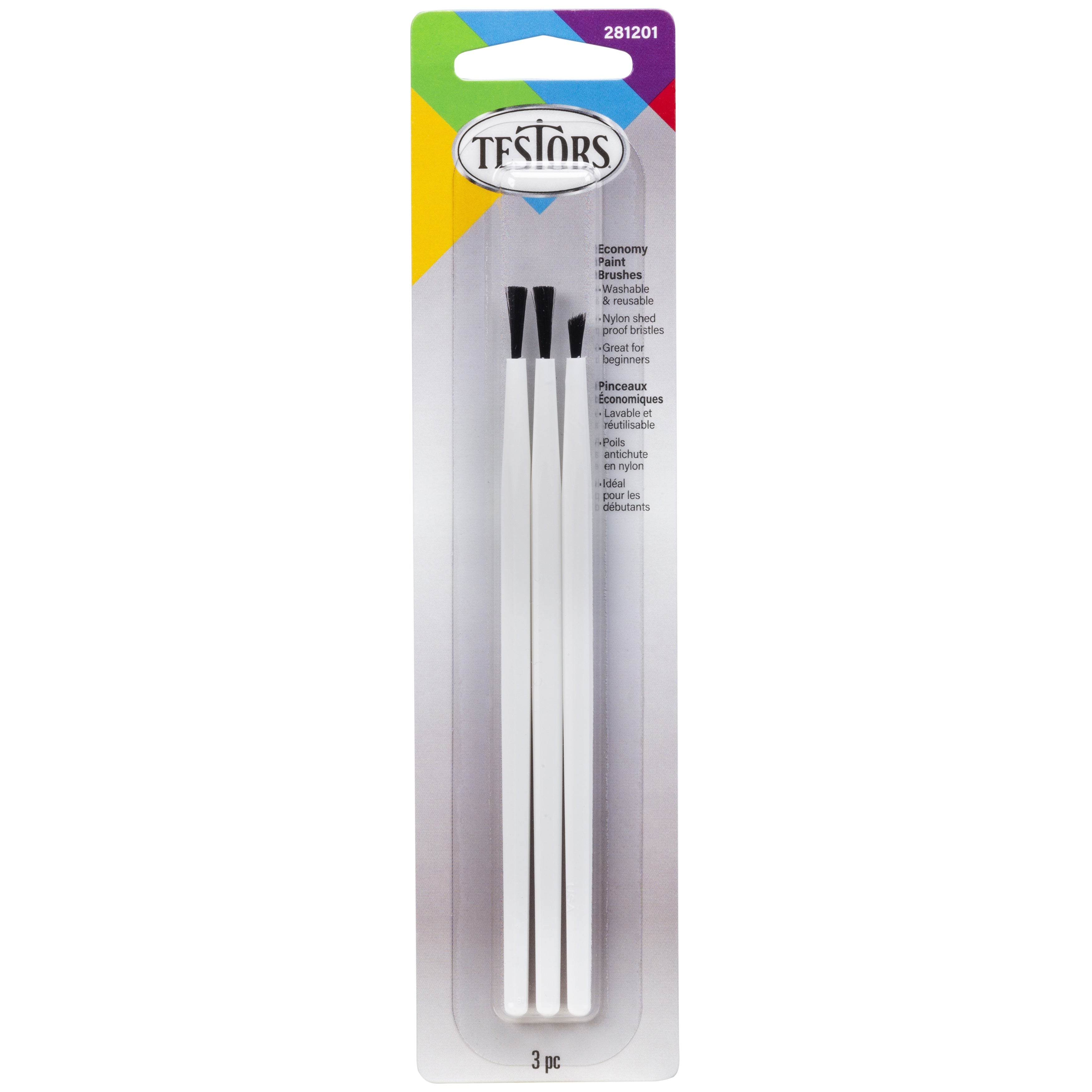 Paintbrushes 3/Pkg 2 Broad & 1 Fine