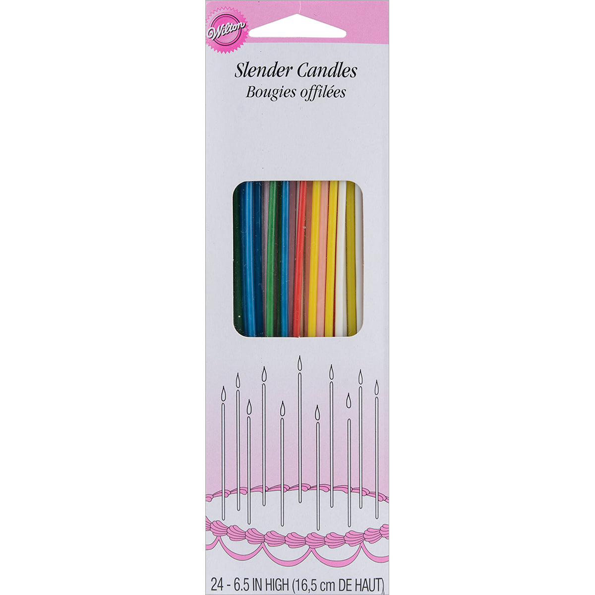 Slender Candles 6.5" 24/Pkg Assorted Colors
