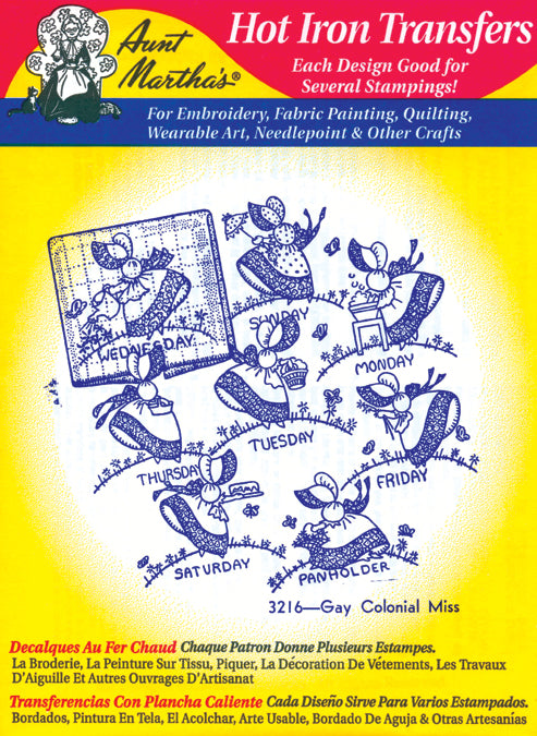Aunt Martha's Iron-On Transfers-Days Of The Week
